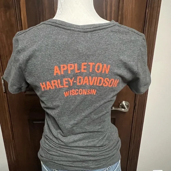 NWT- Harley-Davidson Gray Graphic T-Shirt -Appleton WI - Picture 2 of 3